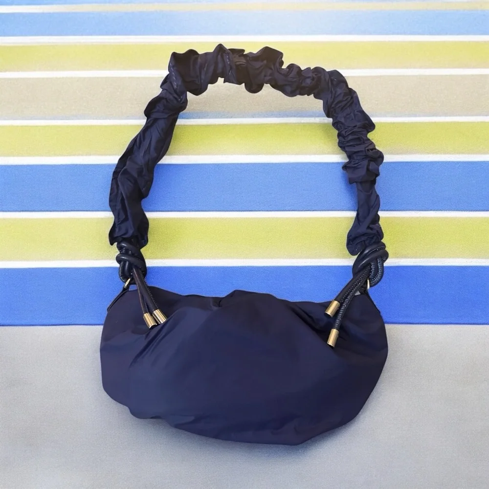 Stylish Forever 21  Navy Shoulder Bag  with Ruffled Shoulder‎ Strap